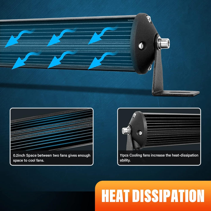 AUXTINGS LED Zusatzscheinwerfer Bar,50 cm 180W Lightbar 12600lm Schlank Einzelreihe LED Arbeitsschei