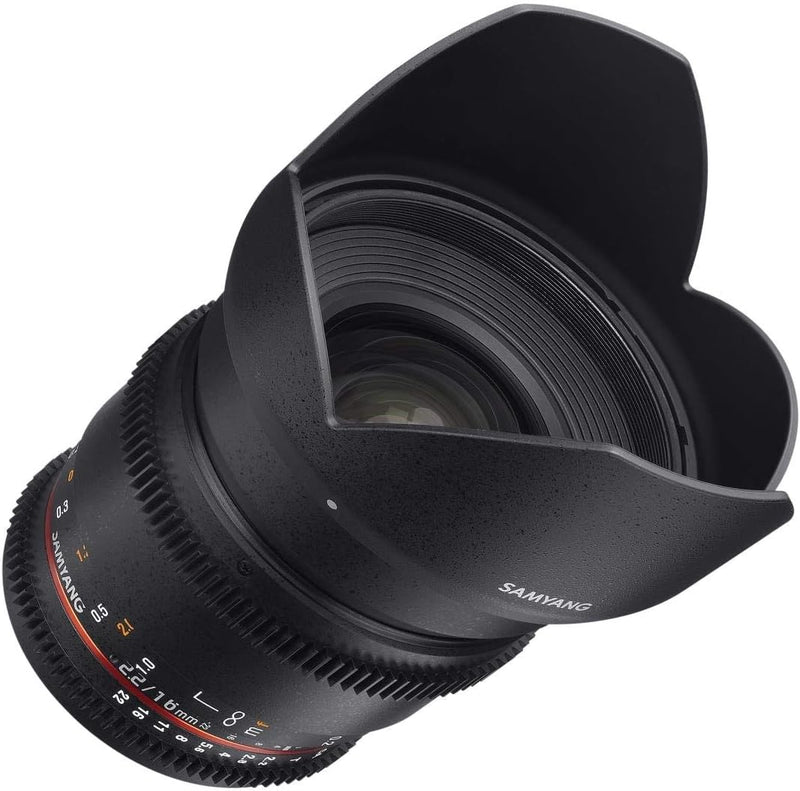 SAMYANG 13016T2.2N T2.2 VDLSR ED UMC CS II Objektiv für Anschluss Nikon (16mm), für Anschluss Nikon