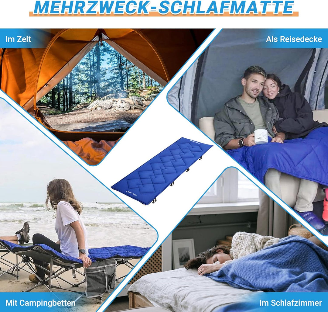 KingCamp Matratzenauflage aus Baumwolle, super leicht und tragbar, vielseitig einsetzbar, für Campin