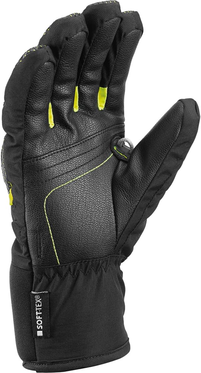 LEKI Kinder Worldcup S Handschuhe, schwarz-Ice Lemon, EU 5