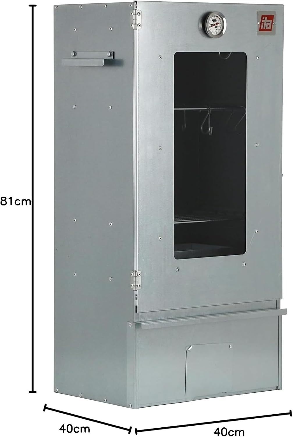 ITA Elektrischer Räucherofen 7002 - Premium Räucherschrank aus Edelstahl 81 cm mit Elektroheizung &