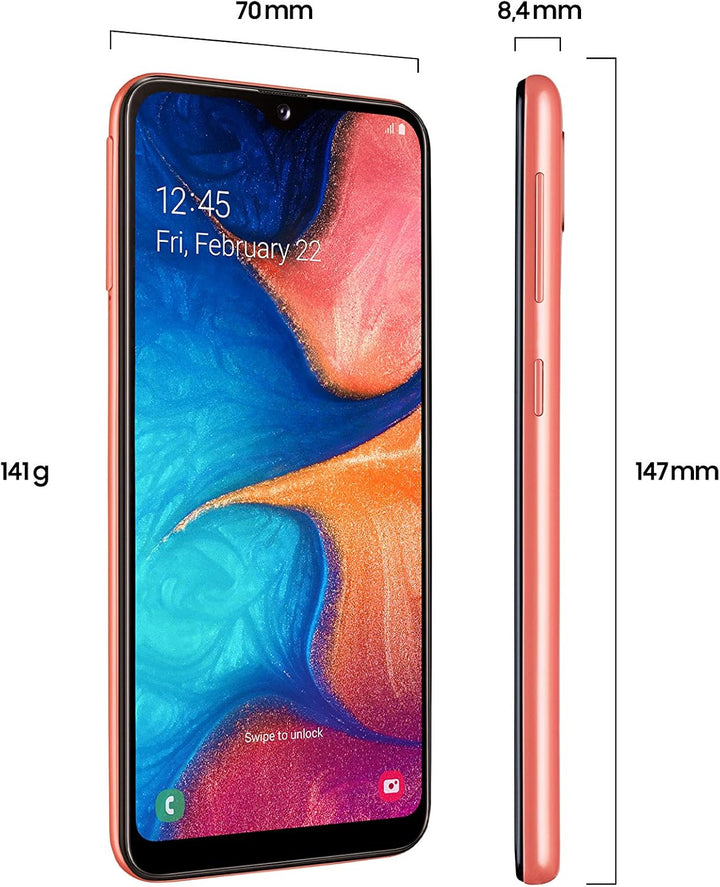 Samsung Galaxy A20e Smartphone (14.82cm (148.2 mm) 5.8 Zoll) 32GB interner Speicher, 3GB RAM, Dual S
