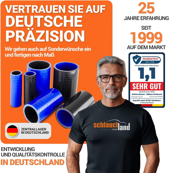 Silikon-Bogen 180° Grad ID-Ø 60mm schwarz 200°C | AUSWAHL | Silikon-Schlauch Hochtemperatur Ladeluft