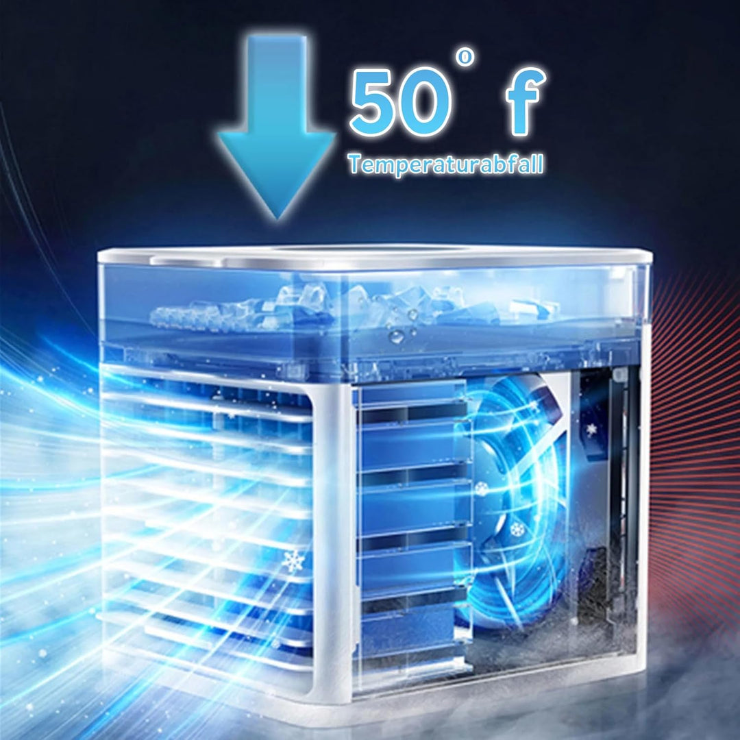 HoldOneLight USB Tragbarer Tischventilator mit Sprühkühlung, Desktop Klimaanlage für Zuhause, Wohnhe