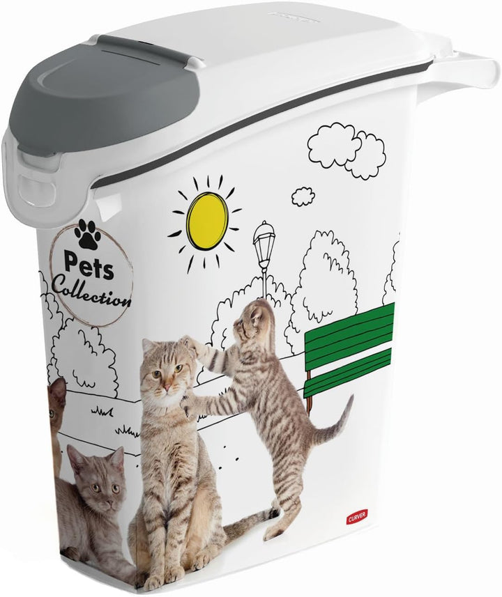 Curver PetLife Aufbewahrungsbehälter für Streu Vorratsbehälter für Katzenstreu 10 kg / 23L 23,2 x 49