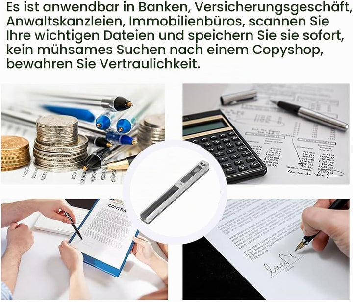 Tragbarer Scanner, Kabelloser Mobiler Dokumentenscanner, Handfotoscanner mit USB-Kabel, Visitenkarte