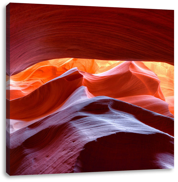 Antelope Canyon Arizona, Format: 70x70 auf Leinwand, XXL riesige Bilder fertig gerahmt mit Keilrahme
