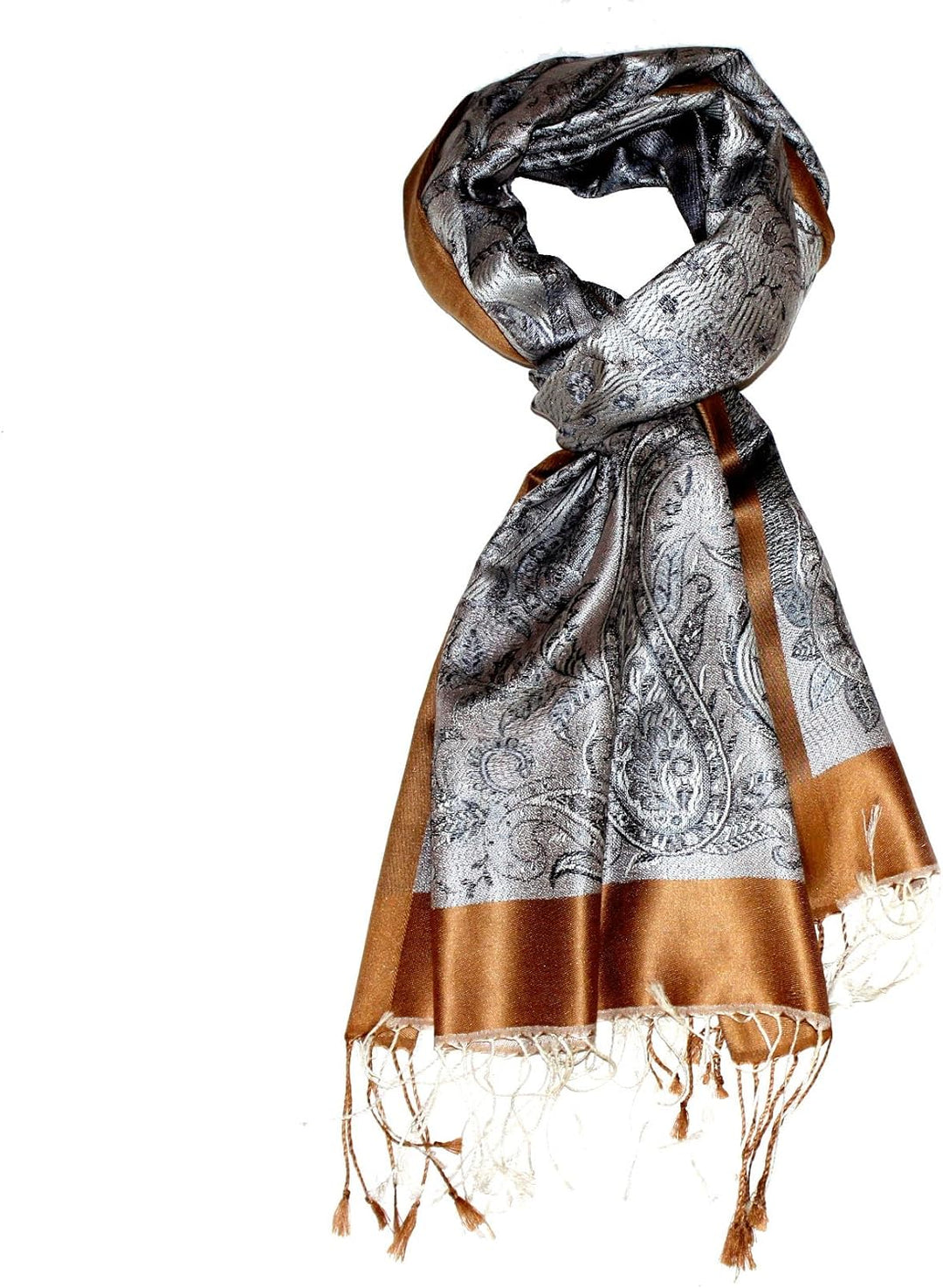 Lorenzo Cana Pashmina Damen Schal Schaltuch jacquard gewebt 100% Seide 55 x 180 cm Paisleymuster Sei