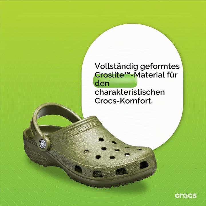 Crocs Unisex Classic Clog 38/39 EU Army Green, 38/39 EU Army Green