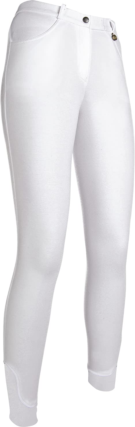 HKM Damen Reithose Silikon Vollbesatz Kate Bordeaux Weiss 44, Weiss 44