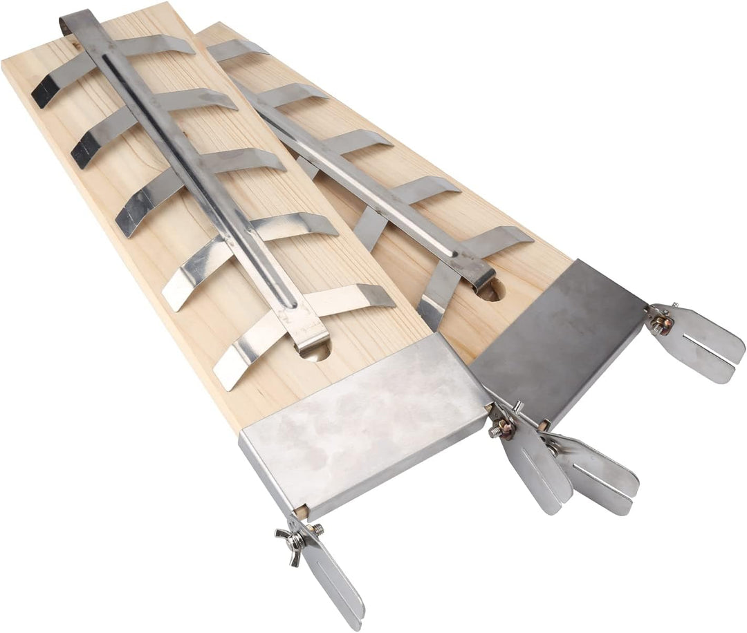 Fiqops 2er-Set Flammlachsbrett Räucherbrett, Lachs bis 2,5kg, 5 Stufen Einstellbar Lachsbretter, für
