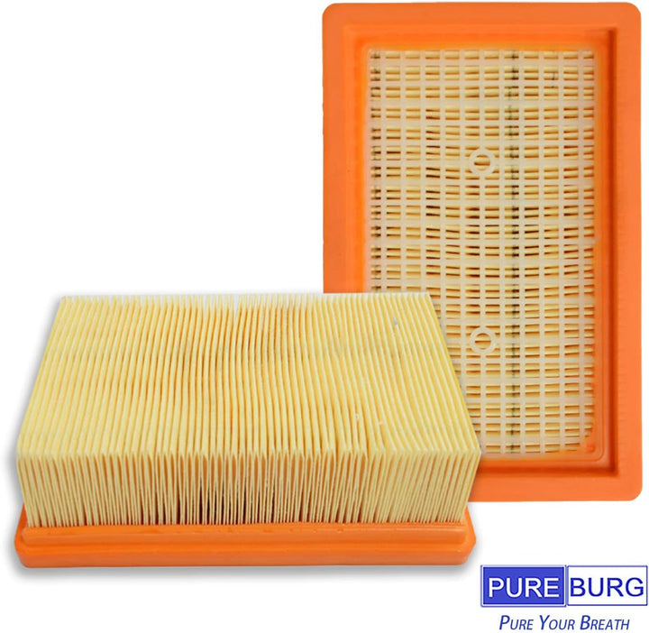 PUREBURG 2 Flachfilter mit 12 Staubsaugerbeutel Filterset kompatibel mit Kärcher WD4 WD5 WD6 WD5P WD