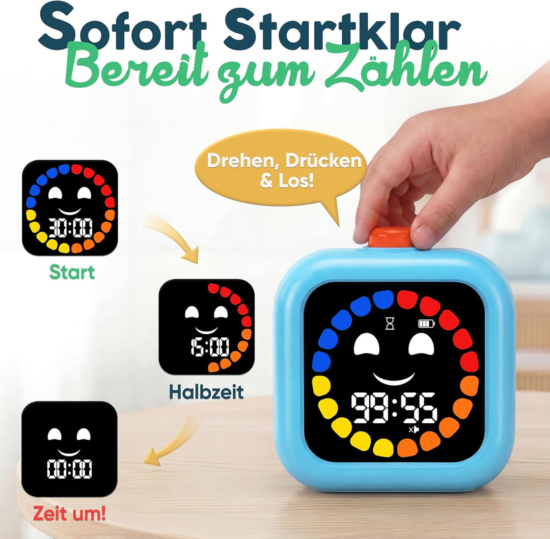 Digitaler Visueller Timer für Kinder - Wiederaufladbar, Geräuschlos 99-Minuten-Kinder-Timer für Schu