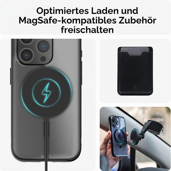 Mous Transparente Hülle kompatibel mit MagSafe für iPhone 15 Pro – Klarheit 2.0 – Handyhülle für iPh