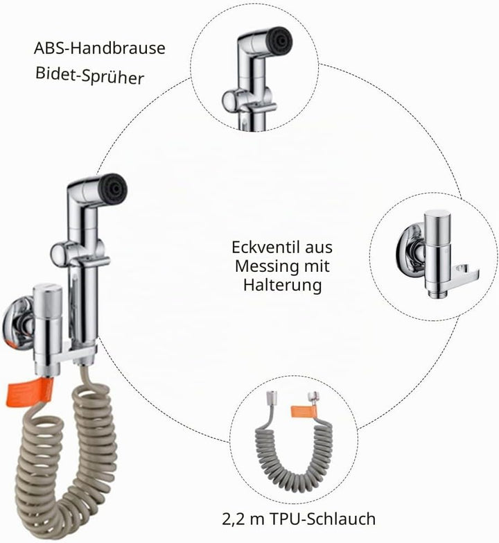 Bidet Handbrause Set für die Toilette, Bidet Handbrause mit Dual Modus, Bidet Handbrause Set- mit ve