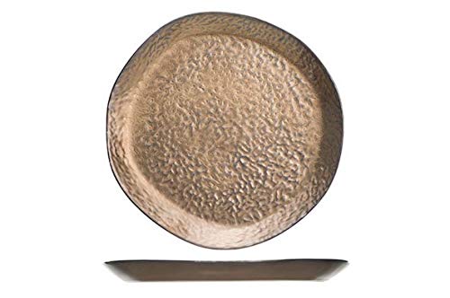 Cosy & Trendy Copernico Flacher Teller, Durchmesser 26 cm, Bronze/Gold, 4 Stück D 26cm Bronze/Gold,