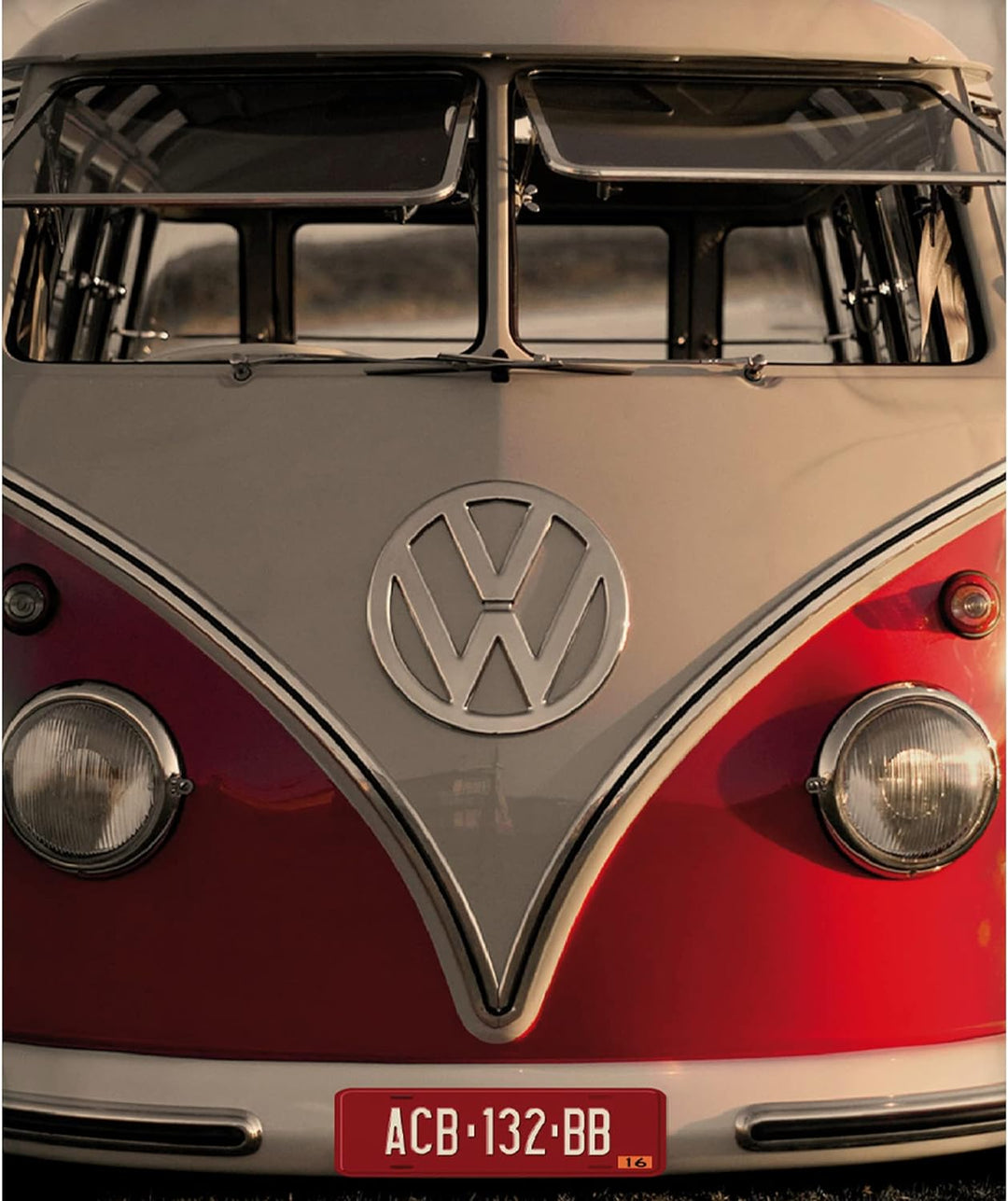 VW Volkswagen Bulli Bettwäsche T1 Rot 135 cm x 200 cm + 80 cm x 80 cm 100% Baumwolle Renforcé-Linon-
