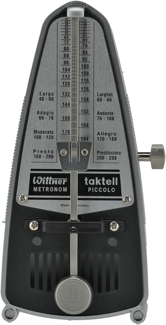 Wittner Metronom 838 Kunststoffgehäuse ohne Glocke Taktell Piccolo silber silber Single, silber Sing