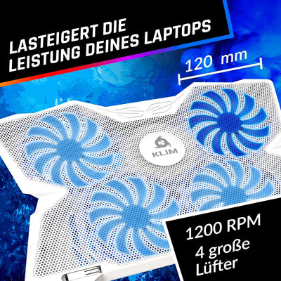 KLIM Wind Laptop Kühler - Mehr als 500 000 verkaufte Einheiten - NEU 2023 - Leistungsstark - Schnell