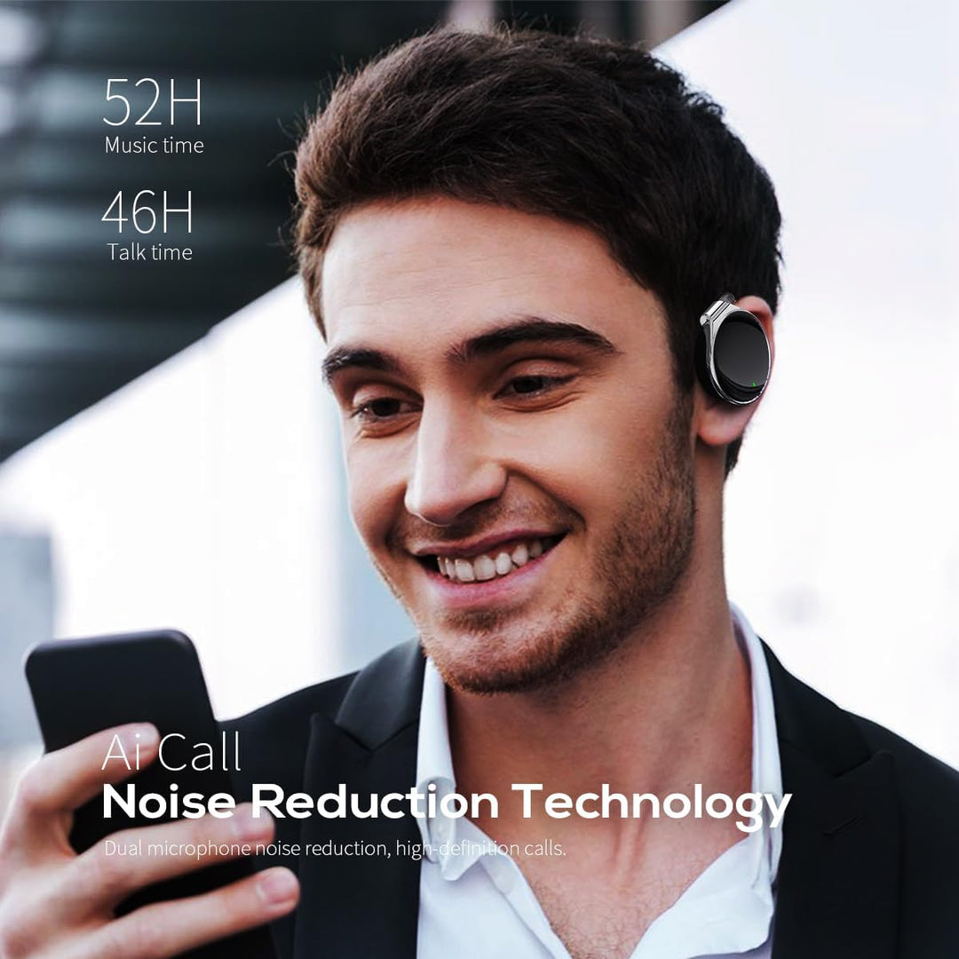Open Ear Kopfhörer mit Mikrofon Bluetooth 5.4-52 Std Spielzeit, Kabelloses Over Ear Kopfhörer für Sp