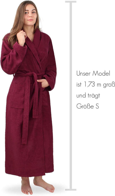 normani Extra langer Bademantel aus 100% Baumwolle - Frottee Saunamantel für Damen und Herren - Scha