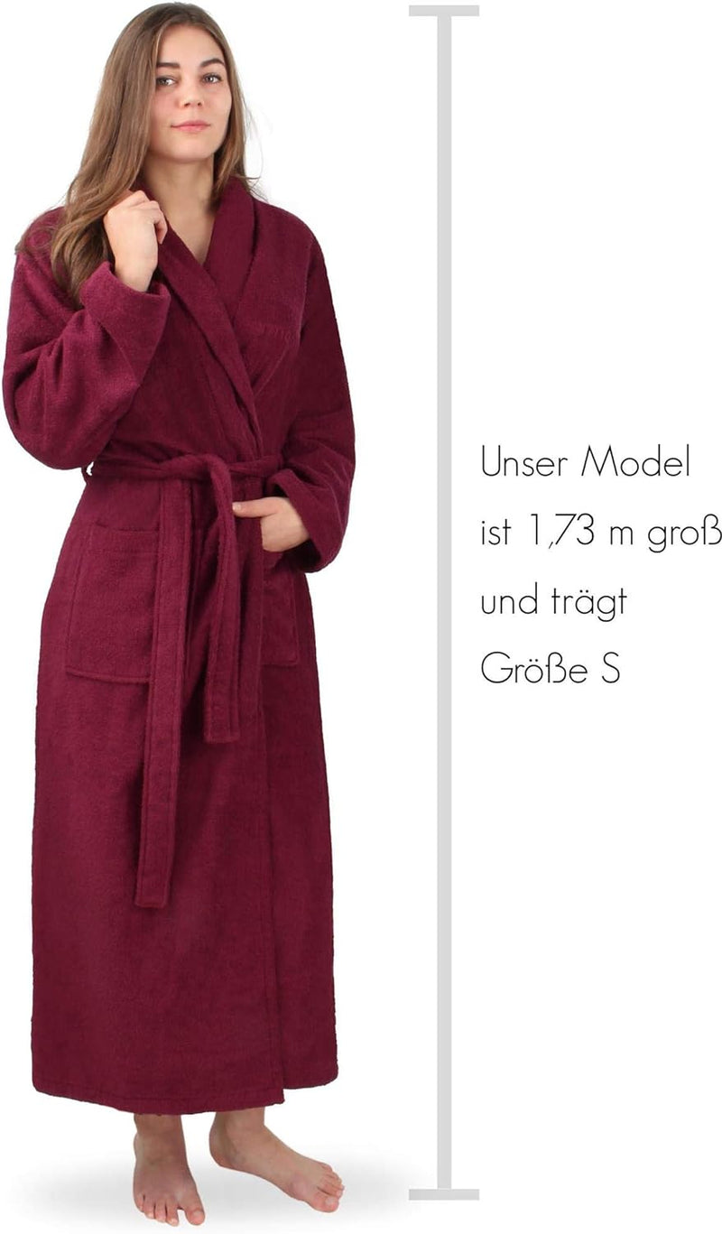 normani Extra langer Bademantel aus 100% Baumwolle - Frottee Saunamantel für Damen und Herren - Scha