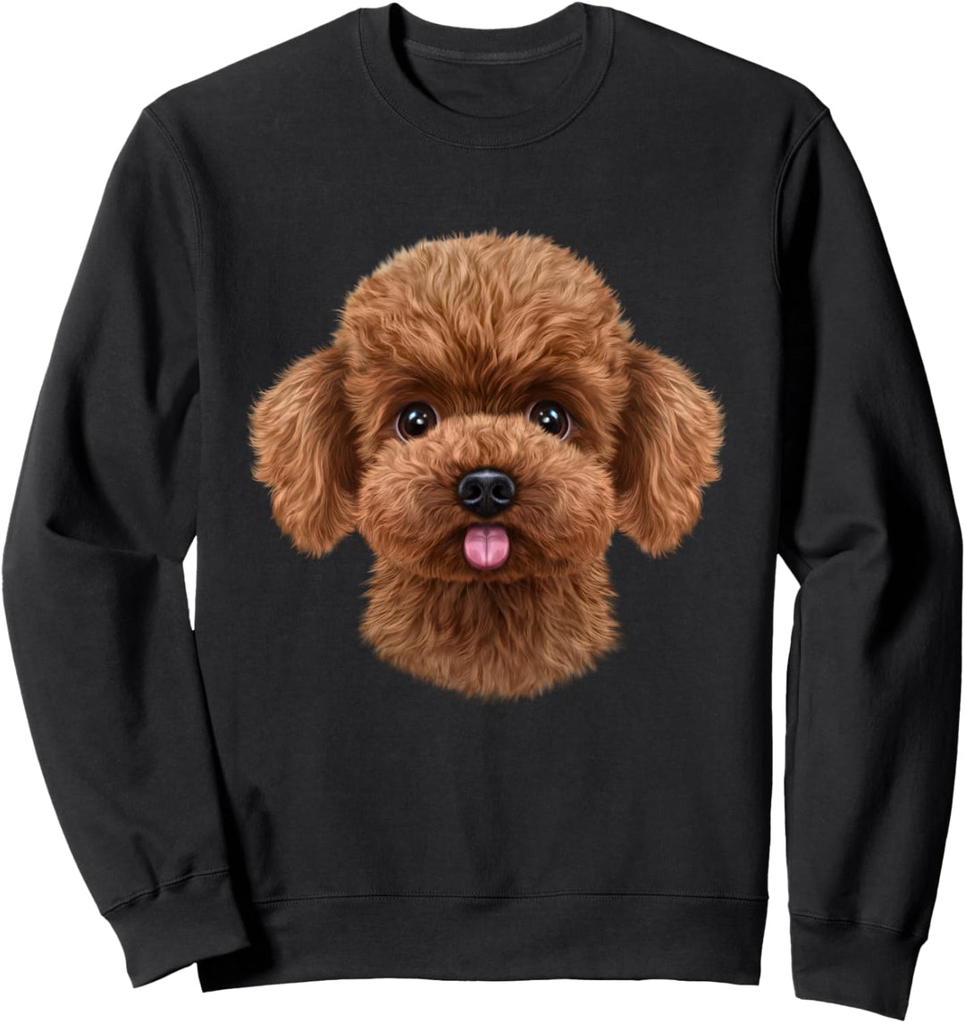 Aprikosen-Zwergpudel-Hundegesicht Sweatshirt