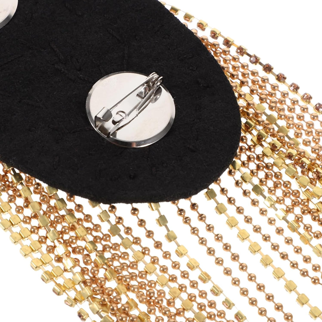 SOIMISS 1 Paar Gold Quaste Epaulet Strass Schulterbrett Kostüm Schulterabzeichen Dekor Schulter Mark