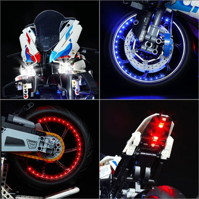 Fernbedienung Licht-Kit für Lego 42130 Technic BMW M 1000 Rr Motorrad Sammelbausatz (Nicht Lego), DI