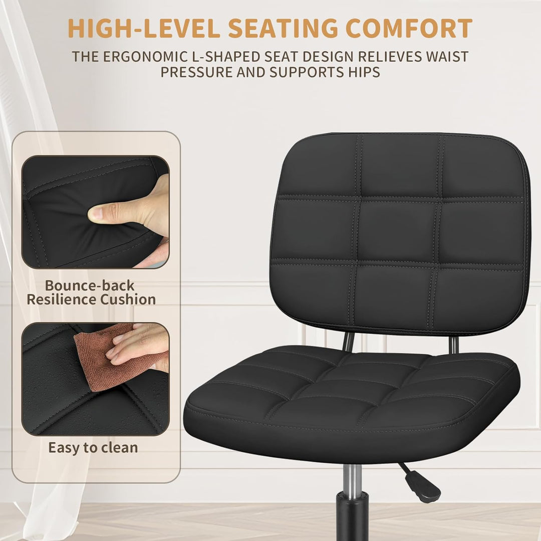Leader Accessories Schreibtischstuhl höhenverstellbarer Bürostuhl ergonomischer Drehstuhl ohne Armle