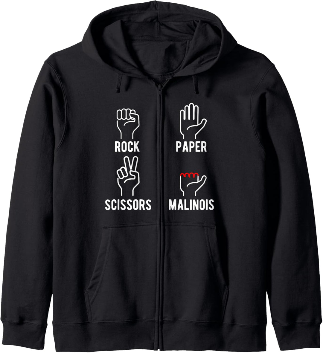 Rock Paper Scissors Belgian Malinois Kapuzenjacke