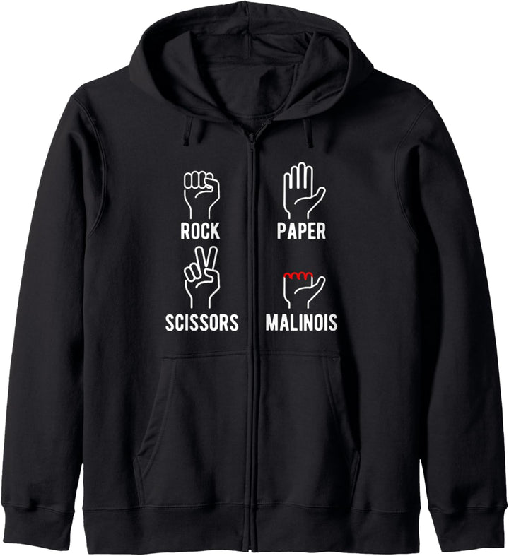 Rock Paper Scissors Belgian Malinois Kapuzenjacke