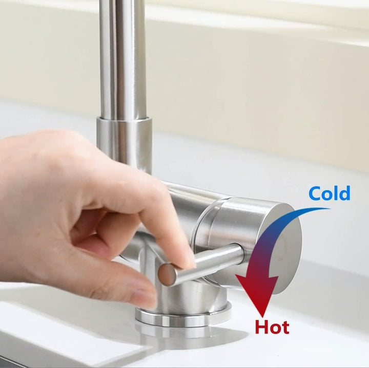 CECIPA Hochdruck Wasserhahn Küche Klappbar 180°, Vorfenster Küchenarmatur Klappbar mit 2 Strahlarten