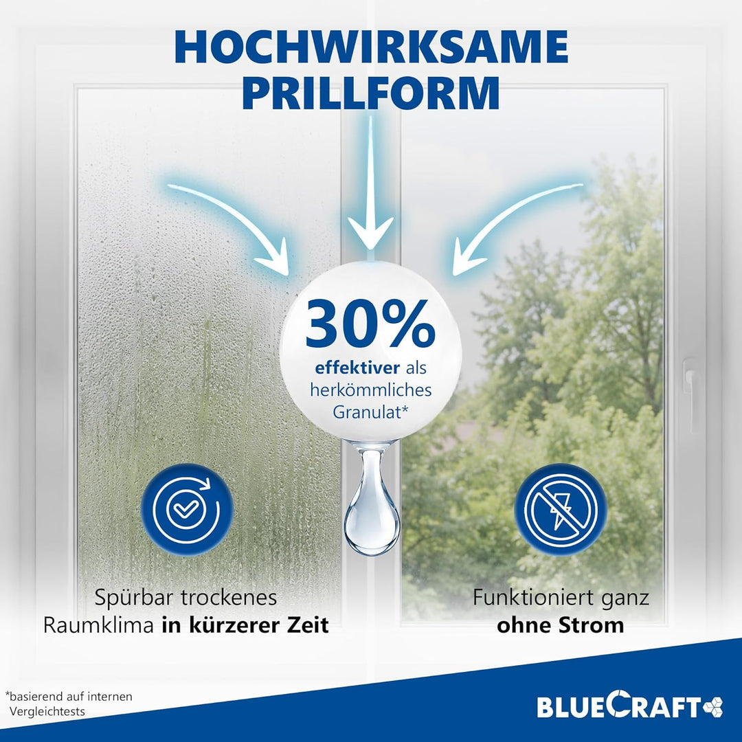 Bluecraft - 10x 1kg Luft-Entfeuchter Granulat Nachfüllpack im Vliesbeutel Raumentfeuchter ohne Strom
