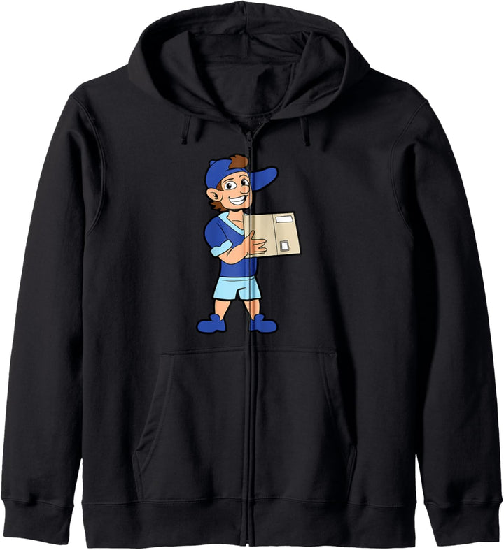 Paketdienst Paketzusteller Paketbote Spedition Paket Arbeit Kapuzenjacke