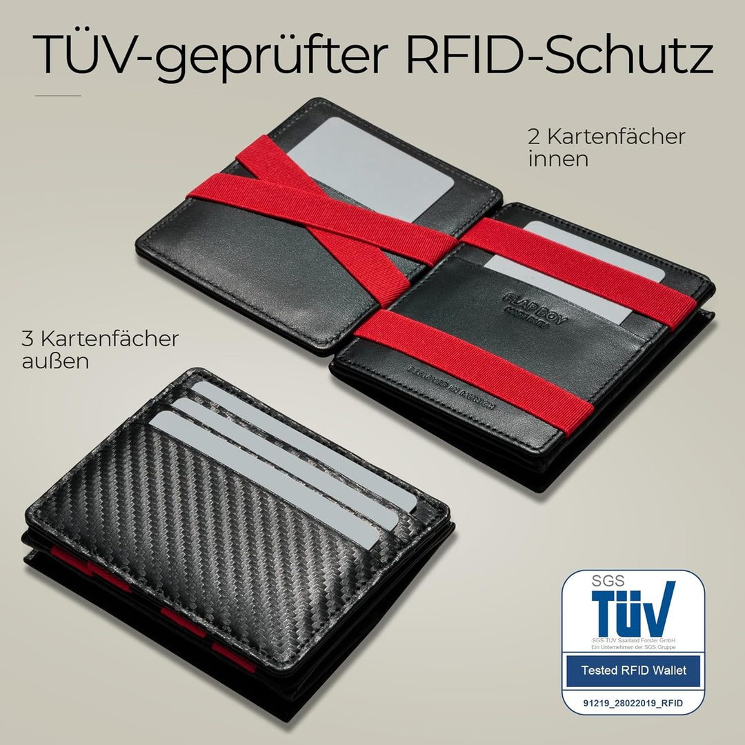 Jaimie Jacobs Flap Boy Das Original Magic Wallet mit Münzfach RFID-Schutz Magischer Geldbeutel Portm
