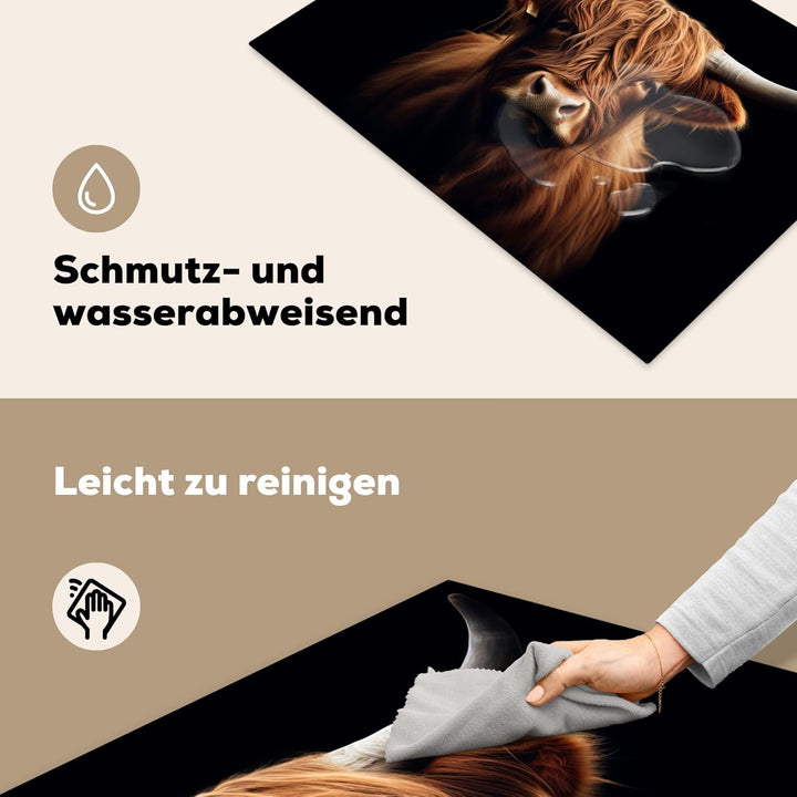 KitchenYeah© Herdabdeckplatte 75x52 cm Einteilig Induktionsmatte Küche Abdeckung Ceranfeld Herd Abde
