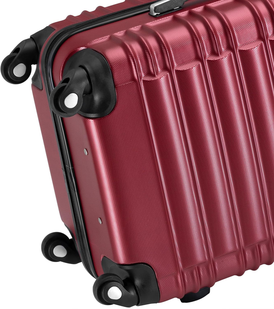 Zelsius Koffer Set 4 Stück, Rot | ABS Hartschalenkoffer mit Zahlenschloss, 4 Rollen und Innen Trennw