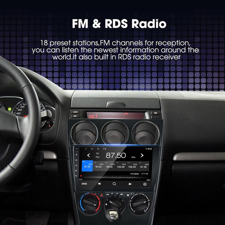EZoneTronics Android 10.1 Autoradio Stereo für Mazda 6 Atenza 2002-2008 9-Zoll-Touchscreen High Defi
