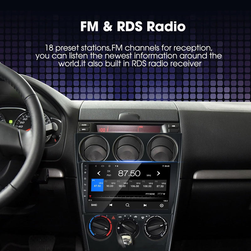 EZoneTronics Android 10.1 Autoradio Stereo für Mazda 6 Atenza 2002-2008 9-Zoll-Touchscreen High Defi
