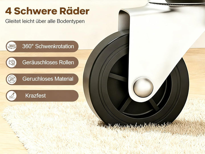 MISSLO Stabil Kleiderständer mit Rollen, Kleine Kleiderstange | Metall Garderobenständer mit Ablagen