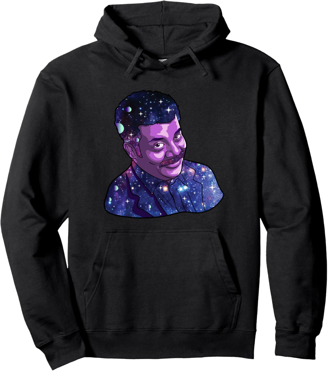 Neil deGrasse Tyson Stars and Galaxy Long Sleeves Pullover Hoodie