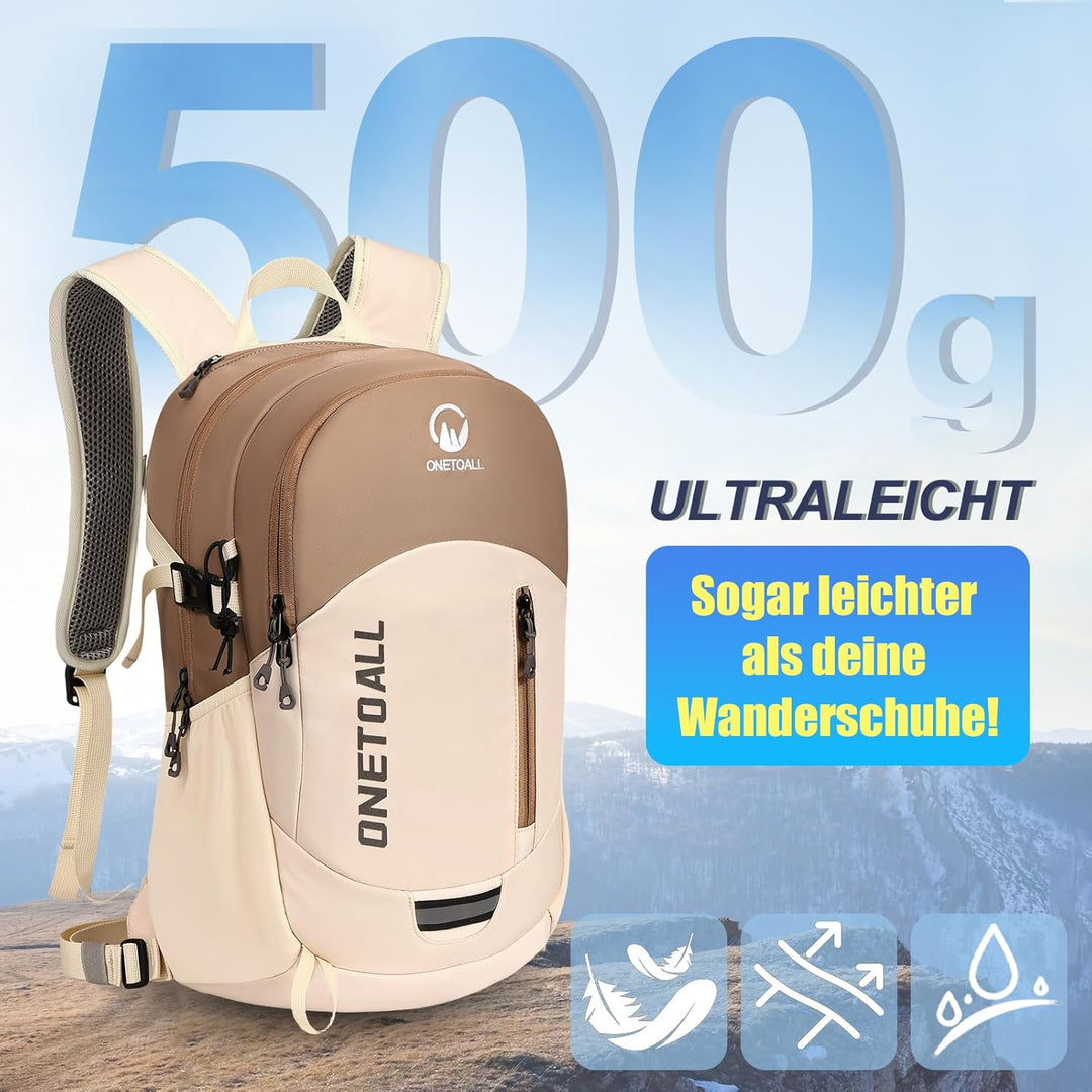 Diebstahlsicherer Wanderrucksack Damen 20L, Leichter Tagesrucksack Herren Klein, Wasserdichter Fahrr