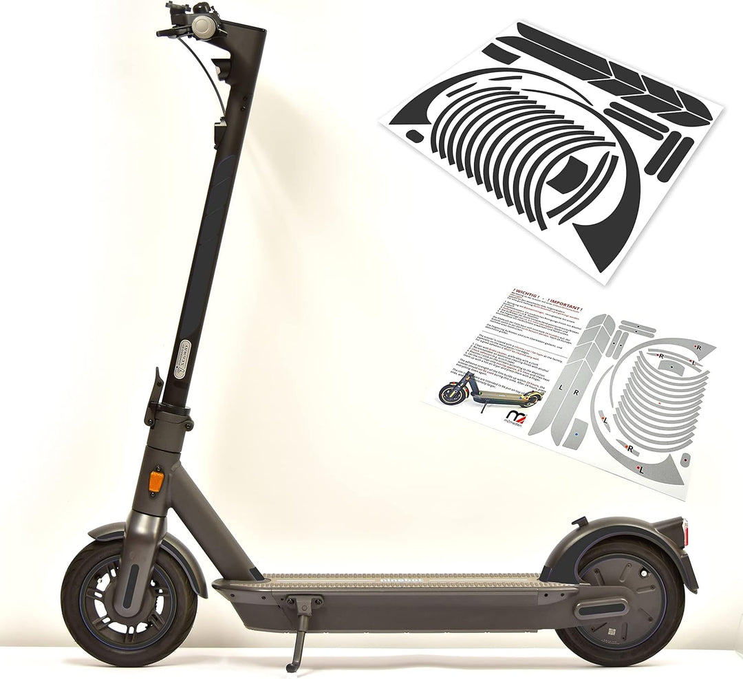 m2medien Aufkleber-Set/Sticker Set - 25-teilig auf 34x22cm Bogen geeignet für Segway Ninebot Max g30