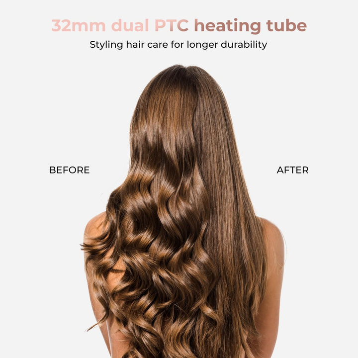 UKLISS Thermobürste Thermal Brush 32mm - Rundbürste 160-204℃, Pro Leichte Lockenbürste Erzeugt Wurze