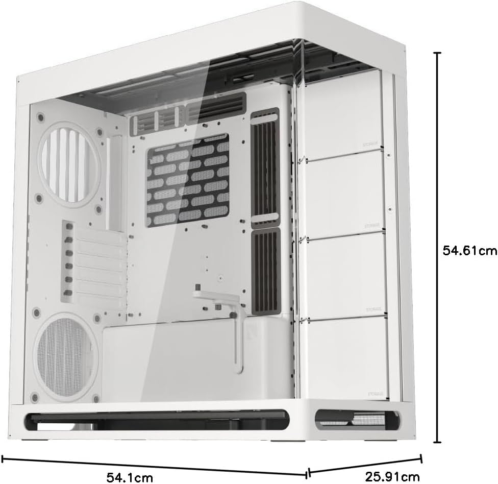 HAVN HS 420 Dual-Chamber ATX Mid Tower PC Gehäuse Weiss | Hybrid-Design, 11x 140mm Lüfter & 3X 420mm