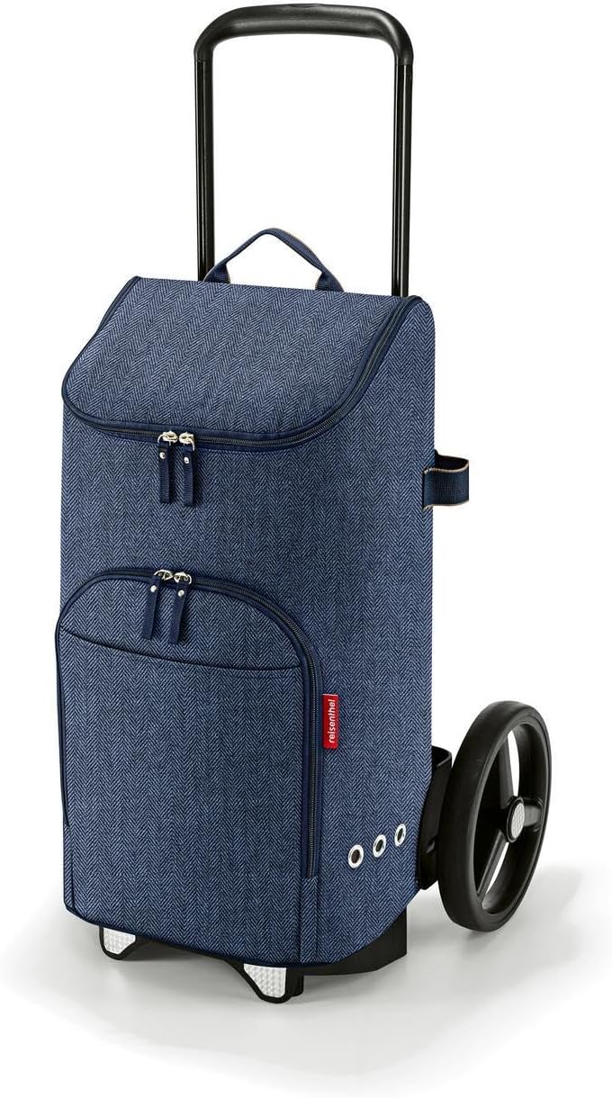 reisenthel citycruiser Set (Rack + Bag) Tasche Herringbone Dark Blue + Rack Black - Praktische Einka