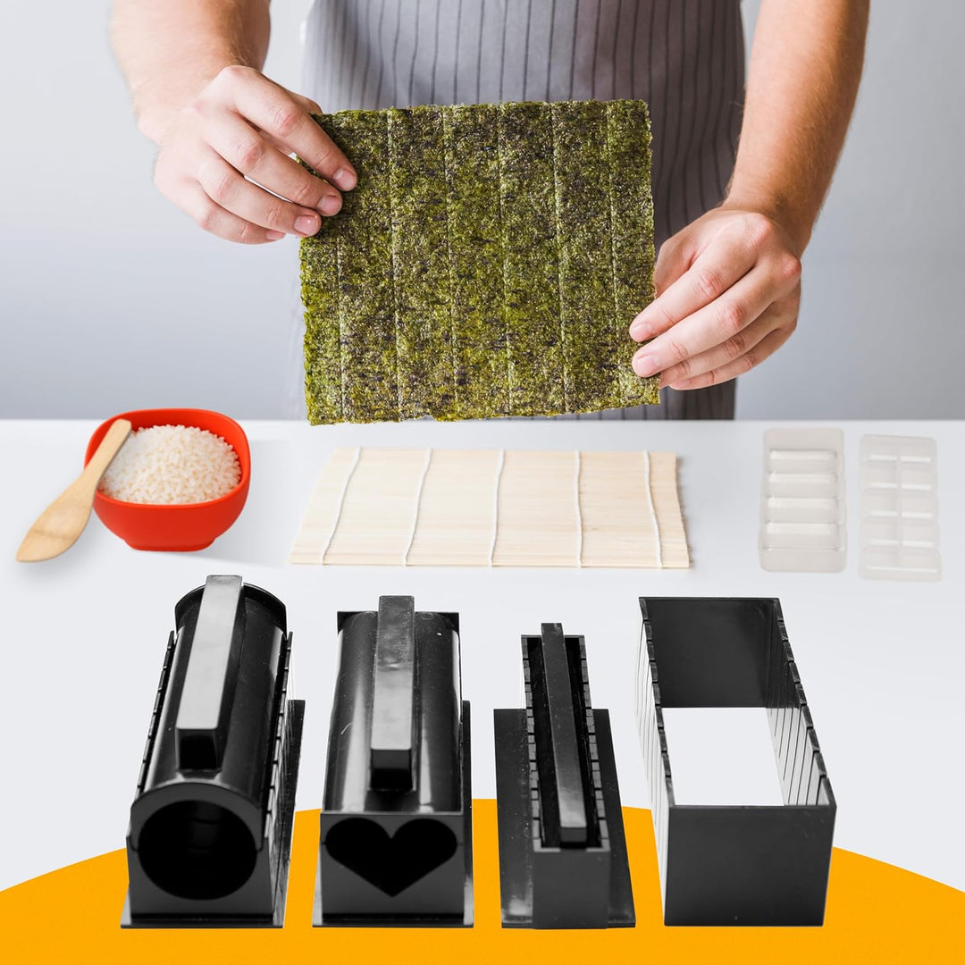 Sushi Set – Sushi Set zum Selber Machen 15 Teile – Sushi Maker Set für Anfänger mit Bambusmatte, Sus