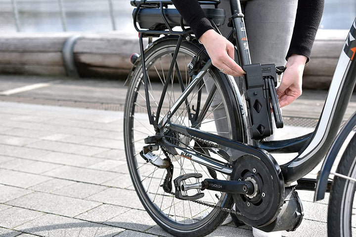 BURG-WÄCHTER Faltschloss, Fahrradschloss mit Halterung und Schlüssel, E-Bike, aufbohrgeschützt, hohe