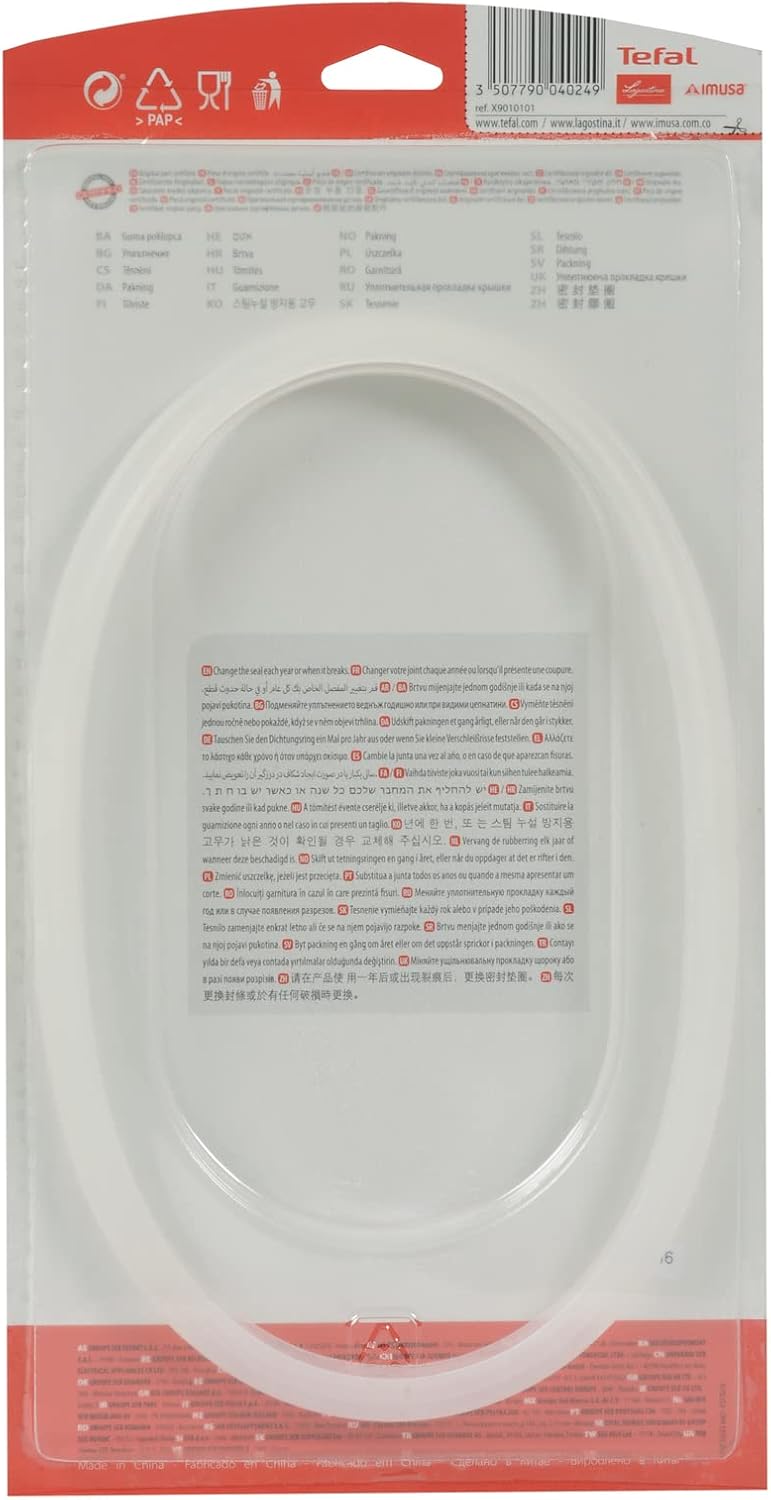 Tefal X90101 Dichtungsring l für Secure 5 l für den 4l und 6l Topf l 22 cm l Weiss